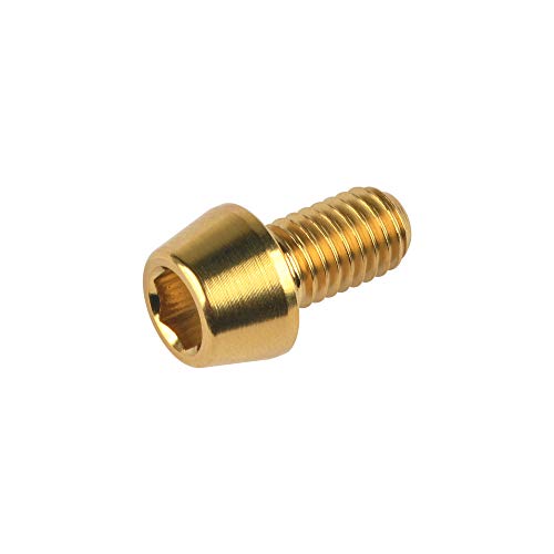 Image of Titanium Ti Bolt M5x9 16 18 20 25 30 35 40 45 50 55 60mm Tapered Head Screws Pack of 4 (M5x9mm, Gold)