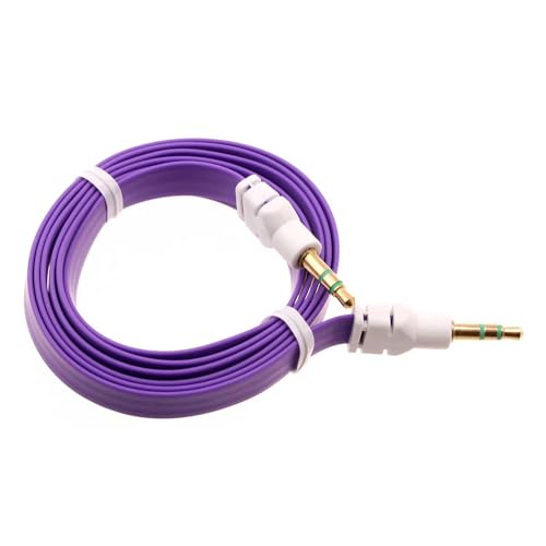 Cable auxiliar Jack 3.5mm plano púrpura compatible con TCL
