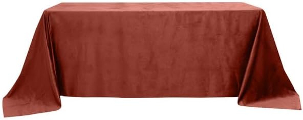Miniatura 3 de Tableclothsfactory Mantel rectangular de terciopelo terracota de alta calidad de 90 x 132 pulgadas para eventos de fiesta de boda