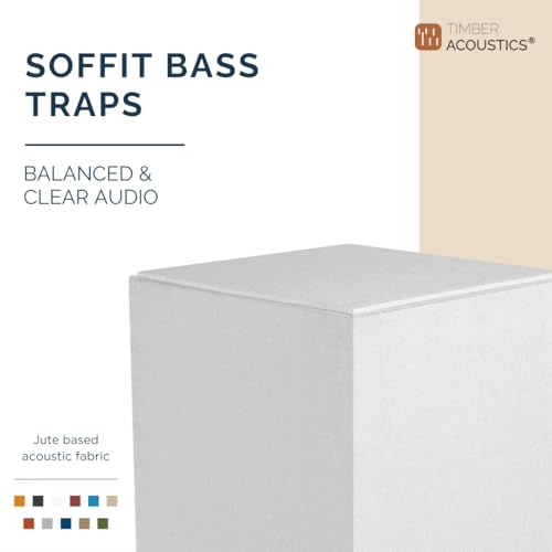 Image of Timber Acoustics Soffit Bass Traps | Premium Low-Frequency Absorption for Balanced & Clear Audio | Acoustic Room Treatment | Soundproof Corner Panels (White, 6ft x 12in)