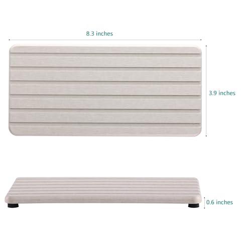 Image of NiuYichee 2 PCS Water Absorbent diatomite Coasters, 8.3 inch x 4 inch Water Absorbing Stone Tray for Sink, Stone Drying mat for Kitchen Counter, Stone soap Tray Used for Hand Soaps & toiletries & Plants