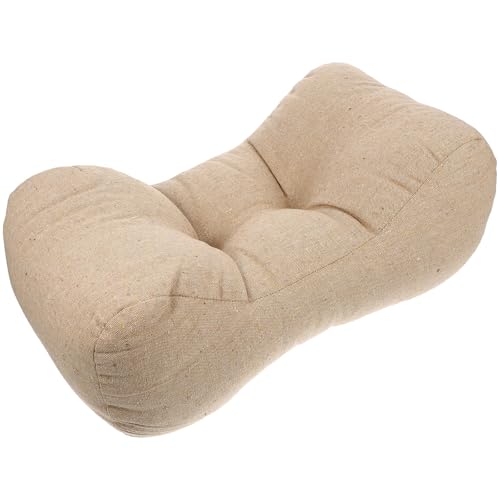 SOLUSTRE Almohada Protectora Lumbar para Silla de Oficina, Cojín de Alivio Lumbar Beige 1 Pieza, Respaldo Ergonómico de Algodón Ligero para Descanso y Soporte en Trabajo y Conducción
