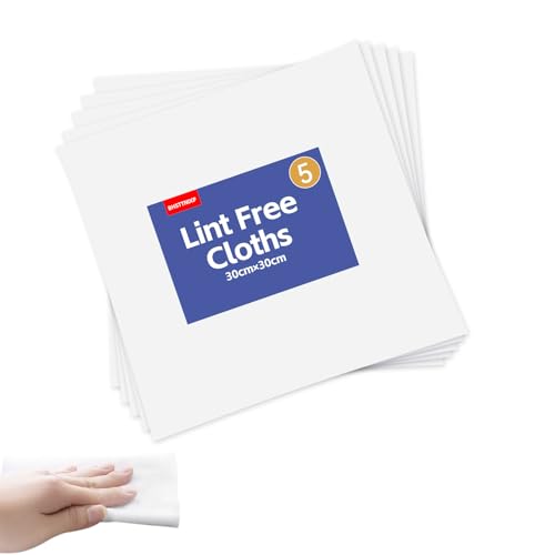 5 PCS White Lint Free Cloth 30 * 30cm Tack Cloths Lint Free Cloths for Oiling Wood Rags for Cleaning Soft Scratch-free Cleaning Cloth for Screen Glass Dust Removal Suitable for Car Home Office