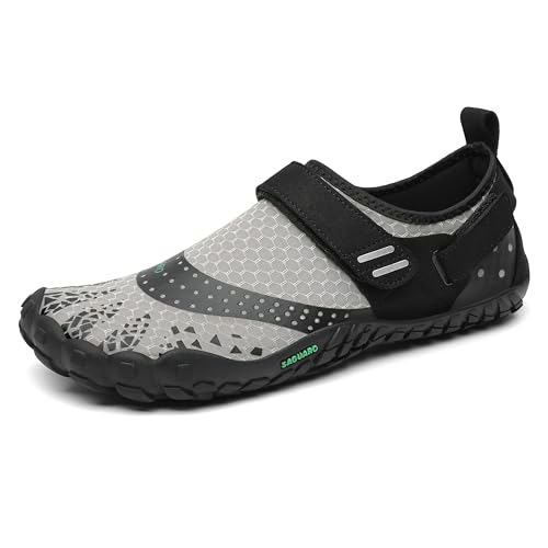 SAGUARO Women's Minimalist Shoes Adjustable Hiking Barefoot Shoe Trail Running Sneakers Nimble Ⅰ Grey
