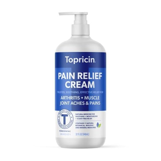 Topricin Pain Relief Therapy Cream (32 oz) Fast Acting Pain Relieving Rub for Back & Neck Aches, Fibromyalgia, Sciatica, Plantar Fasciitis, Sore Muscles & Joints, Carpal Tunnel, Chronic Pain