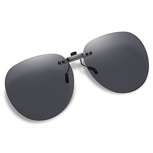 Clip On Sunglasses Polarized Over Prescription Glasses Unisex Rimless Non-Flip Up