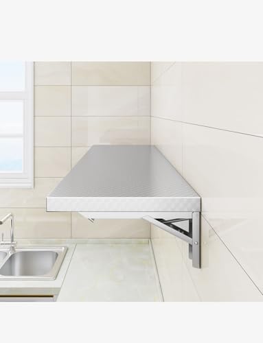 Étagère pliante inox robuste avec support mural rabattable - 2