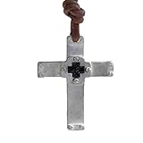 Mens leather Necklace, Surfer necklace for men cross jewelry brown 2mm Distressed Brown Leather Cord - Minimalist and Sturdy Vintage Design Hand Made in USA by Zulasurfing studios