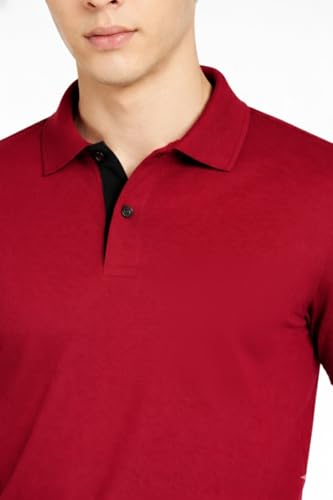 Image of Men's Solid Polo T-Shirt | Short Sleeve | Regular Fit | Soft Breathable Fabric | Casual & Smart Wear | Button Placket Collar Top |