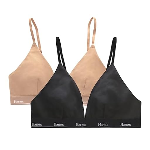 Hanes Originals Bralette Triangular, Brasier de algodón elástico Que Absorbe la Humedad, Paquete de 2 Sujetador, Opaco, Black/Deep Glow, M (Pack de 2) para Mujer | Ya disponible en tu tienda friki favorita! En mundofriki.es!