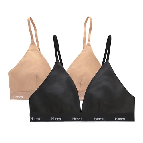 Hanes Originals Bralette Triangular, Brasier de algodón elástico