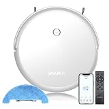 SmartAI G50 WLAN 2in1 Intelligenter Saugroboter mit Wischfunktion,2600Pa Saugkraft Robot Staubsauger ,120Min Laufzeit,Nass,Trocken,Selbstaufladung,Alexa,App,Deutsch Steuerung,ideal für Tierhaare Weiß
