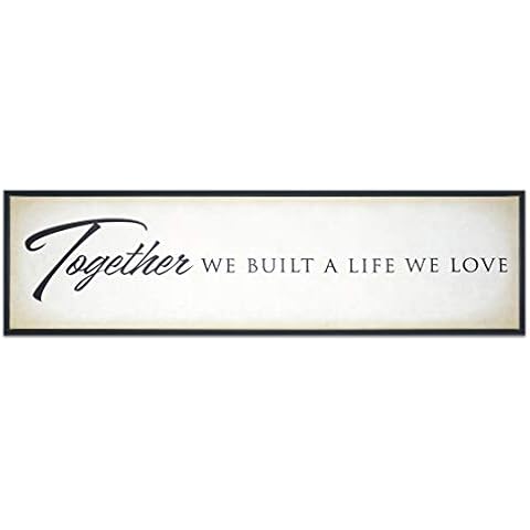 Homekor Together We Built A Life We Love Sign 30 x 8 - Framed Canvas Print Wall Art Inspirational Quote - Family Decor Romantic Love Saying Cover