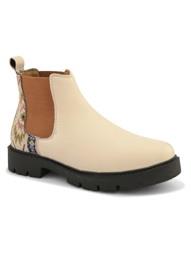 Image of Big Fox Printed Mid Top Chelsea Boots For Woman