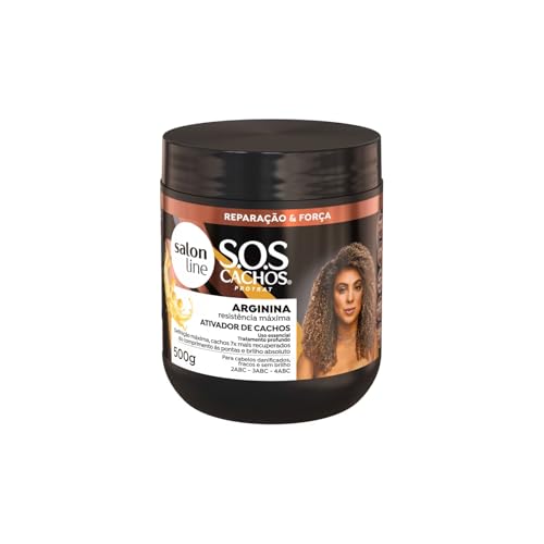 Salon Line, Ativador de Cachos, SOS Cachos Arginina, Não Vegano - Para Cabelos Ondulados, Cacheados e Crespos, 500g