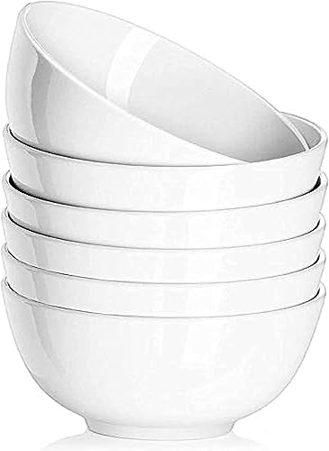 6 Piece Melamine Soup & Soup Bowl White Bowl Durable Shatterproof & Dishwasher Safe Multiple Sizes | Unbreakable Melamine Plate | Serving Bowl (5.5 inches)