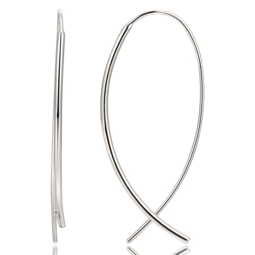 Image of Amazon Collection 14k Rose Gold Plated Sterling Silver Hard Wire Threader Earrings