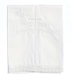 Pink Princess Baptism Towel for Girls and Boys - Baby White Christening Blanket - 100% Cotton Baptismal Towels - LDS Gifts for Kids