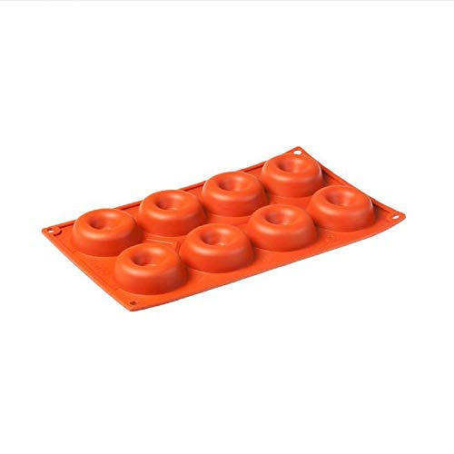 Pavonidea FR010CRF.1 Stampo in Silicone Multiporzione Savarin 8 Impronte Mono, Marrone