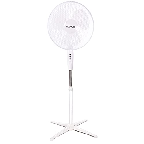 nuovva 16 Inch Oscillating Cooling Pedestal Fan with Folding Base and Adjustable Height and Tilt...