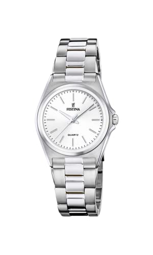 Festina Damen Uhr Analog Edelstahl 316L Silber - Quarzwerk - Mineralglas...