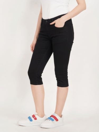 Image of Skinny Fit Women Denim Capri