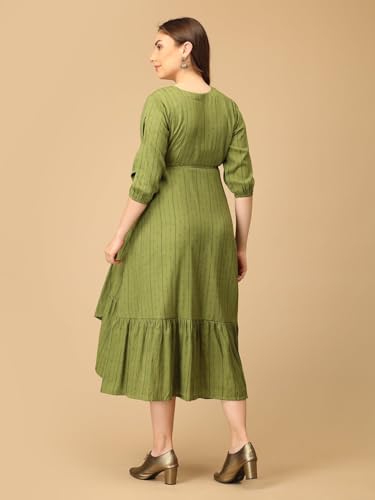 Image of The Mom Store Maternity and Nursing Wrap Dress for New Mom | Pre and Post Pregnancy Wear for Womens | Trendy Stylish Printed Friendly Dresses for Women | Comfortable