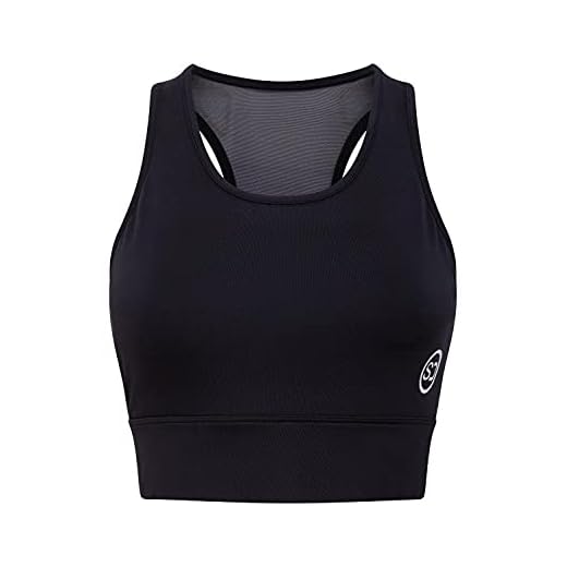 Sundried Sujetador de los Deportes de Cultivos Top para Mujer Camiseta de Entrenamiento Correr Gimnasio Entrenamiento de la Yoga (Negro, S)