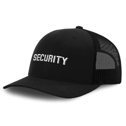 Speedy Pros Trucker Hat Baseball Cap Professional Security Guard A Embroidery Cotton Dad Hats for Men & Women Snapback Black Design Only
