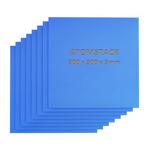 Image of ATOMSTACK 8Pcs Plywood Sheets, 300 x 300 x 3mm Colored Basswood Sheets Board for DIY Woodcraft Model, Crafts, Painting, Engraving, Cutting, Stenciling, Home Decor (Blue)