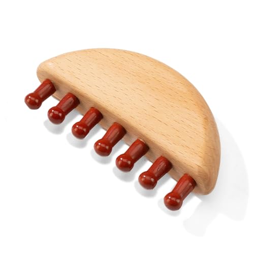 KALIFANO Massageador de couro cabeludo de jaspe vermelho para massagem energizante na cabeça, alívio