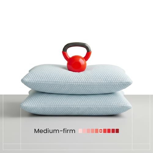 Image of Duroflex Core Balance Orthopedic Memory Foam Pillow, Medium-Firm, 4 Inch Height | Cooling Ice Dough Technology | Arctic Ice Fabric | Neck Pain Relief | (24 x 16 Inch, White) | 1 Year Warranty