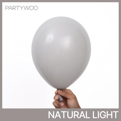 Image of PartyWoo Gray Balloons 50pcs Matte Grey Latex Helium Balloons 12 Inch