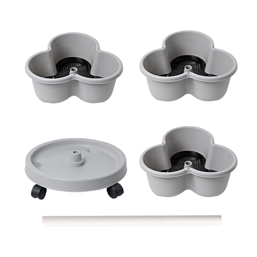 Poupangke Vertikaler Blumenkasten – stapelbarer Gartenturm mit Pflanzgefäßen – freistehende Blumenkästen für, Fette und, drinnen und draußen