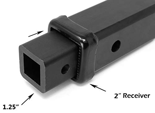 Lfparts From 2" To 1-1/4" Metal Trailer Receiver Hitch Adapter Converter For And Cargo Carriers From 2 Inches To 1.25 Inches With Anti-Rattle No Wobble Stainless Steel Hitch Pin Bolt Kit #TOP2