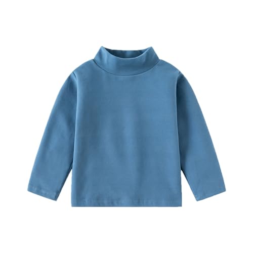 Toddler Girl Turtleneck Long Sleeve Soft Cotton Mock Neck Shirt Solid Color Casual Basic Tee Tops Shirts Clothes