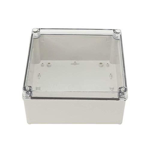Image of ABS Junction Box w PC Transparent Cover, 8 x 8 x 3.7 inch Square IP65 Waterproof Project Case Enclosure
