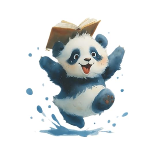 Vinilo decorativo infantil Panda saltarín acuarela