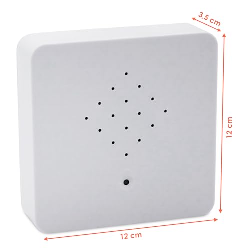Spetebo Soundbox weiß mit Meeresrauschen - 12 cm - Lautsprecher mit beruhigendem Wellenrauschen - Deko Box mit Naturgeräuschen Maritim Wasser Sound 2 Meter Sensor für Bad Spa Gäste WC und Entspannung