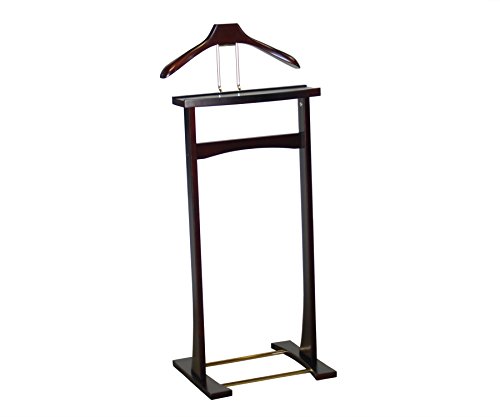 Proman Products Ashton Valet Suit Stand VL36006 with Top Tray, Contour Hanger, Trouser Bar and Shoe Rack, 17