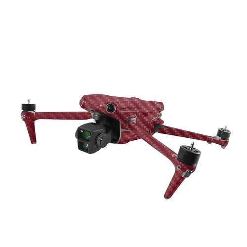 Image of MightySkins Carbon Fiber Skin Compatible with DJI Air 3 - Solid Burgundy | Protective, Durable Textured Carbon Fiber Finish | Easy to Apply
