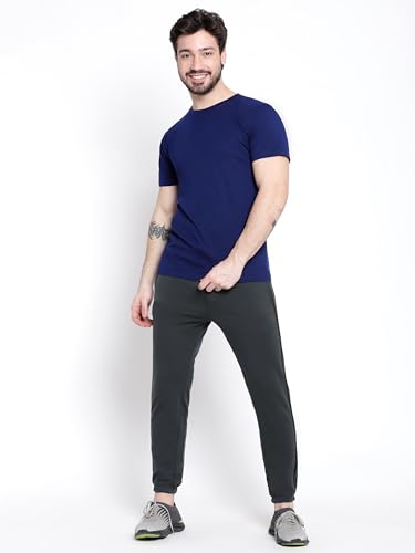 Image of BEYOUNG Cotton Regular Fit Plain T-Shirt for Men | Flexible Round Neck | Casual T-Shirt | Solid T-Shirt | Half-Sleeves | Stylish T-Shirt