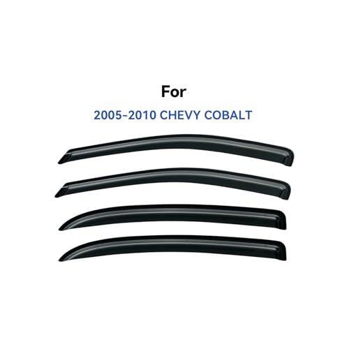 Image of Window Visors Rain Guards Shield for 2005-2010 Chevy Cobalt, Out-Channel Window Vent Wind Deflectors Visors Shades for 05-10 Cobalt