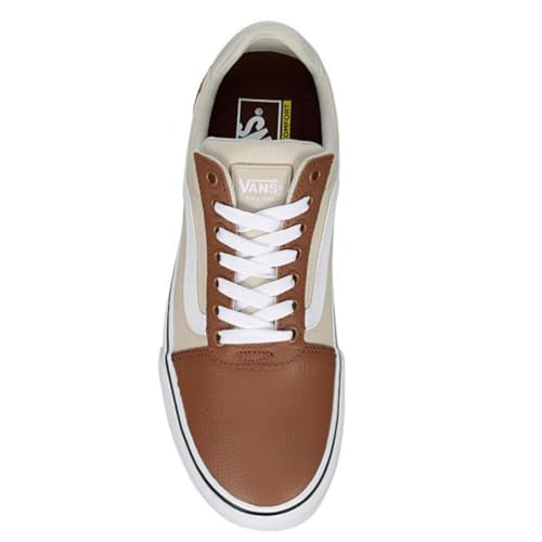 Vans Vans Unisex Ward Deluxe Leather Canvas Low Sneaker - Lace up Closure Style - Brown/Tan 10.5