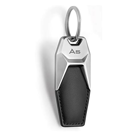 Audi collection 3181900605 Audi A5 Leather Keyring, Black/Silver, M Cover