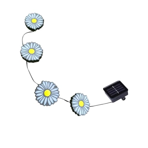 BESPORTBLE Lámpara Solar de Paisaje para Jardín Exterior, Luz Solar de Césped 4 Luces en Forma de Margarita, Resistente al Agua para Decoración de Patio y Ambiente Festivo