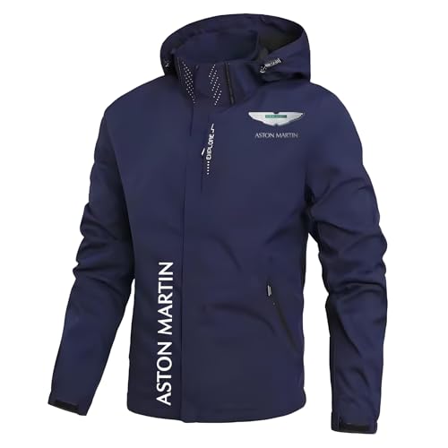 Homme Veste Imperméable A.s.t.o.n M.a.r.ti.n, Blousons Softshell, Veste Multi poches résistante, cool(Dark Blue,XL)
