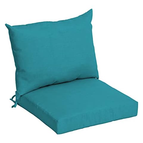 Arden Selections Outdoor Dining Chair Cushion, 21 x 21, Water Repellent, Fade Resistant 21 x 21, Lake Blue Leala Cover