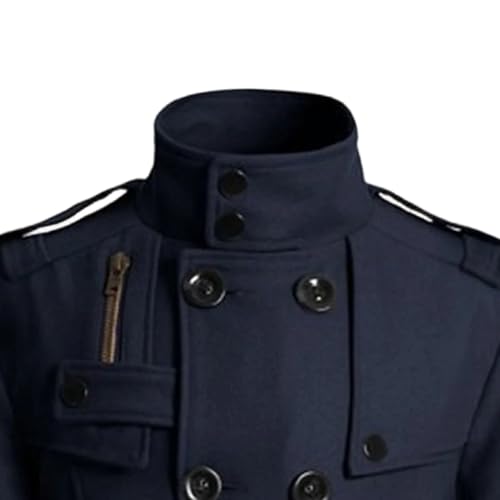 Abrigo térmico para hombre con solapa y bolsillos múltiples 5