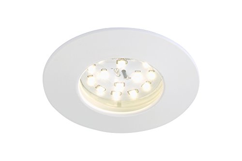 Preisvergleich Produktbild Briloner Leuchten 7234-016 LED Außenleuchte, Außenlampe, LED Einbauleuchte, Einbaustrahler, LED Strahler, Spots, Deckenstrahler, Deckenspot, Lampen Garten, LED Einbaustrahler 230v, Deckeneinbauleuchten, Terassenbeleuchtung, Terassenlampen, 5 Watt, 400 Lumen, IP44 , energiesparend, rund, weiß